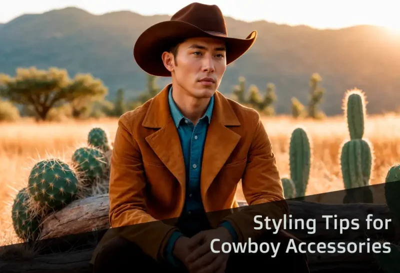 Style your cowboy-inspired wardrobe with unique accessories like belts, hats, and boots. Balance bold pieces with subtle ones, and layer for depth. Personal taste and authenticity are key.